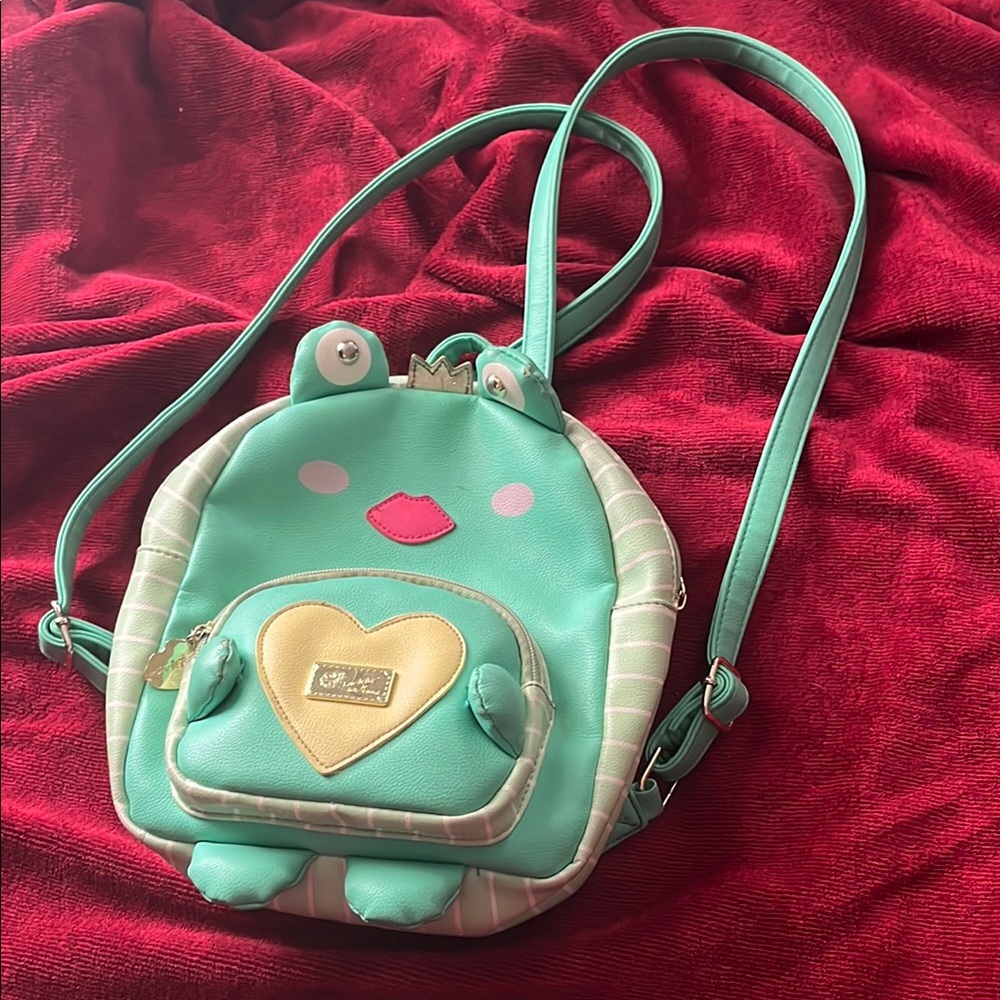 Betsey Johnson Mint Green Queen Frog Backpack